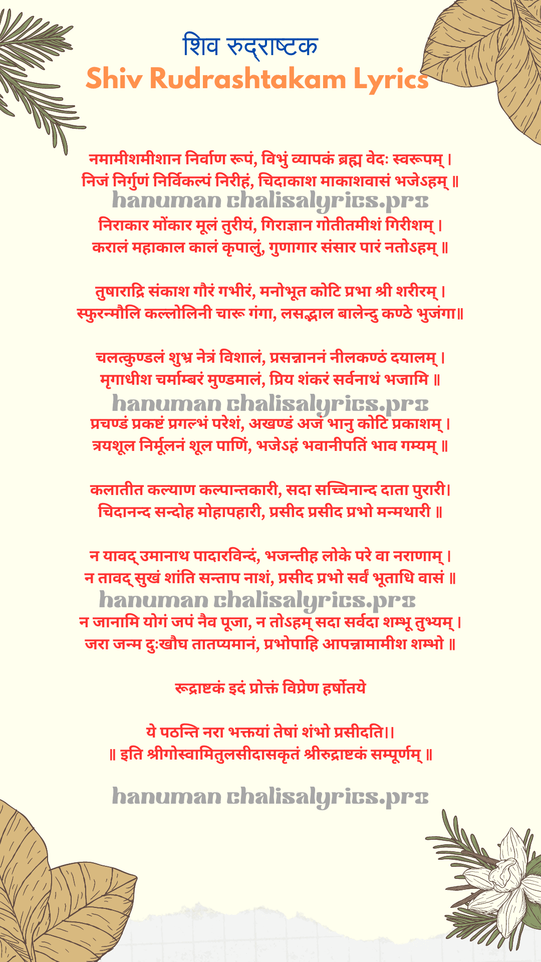 Rudrashtakam [ रुद्राष्टकम ] | नमामि शमीशान निर्वाण रूपं अर्थ सहित